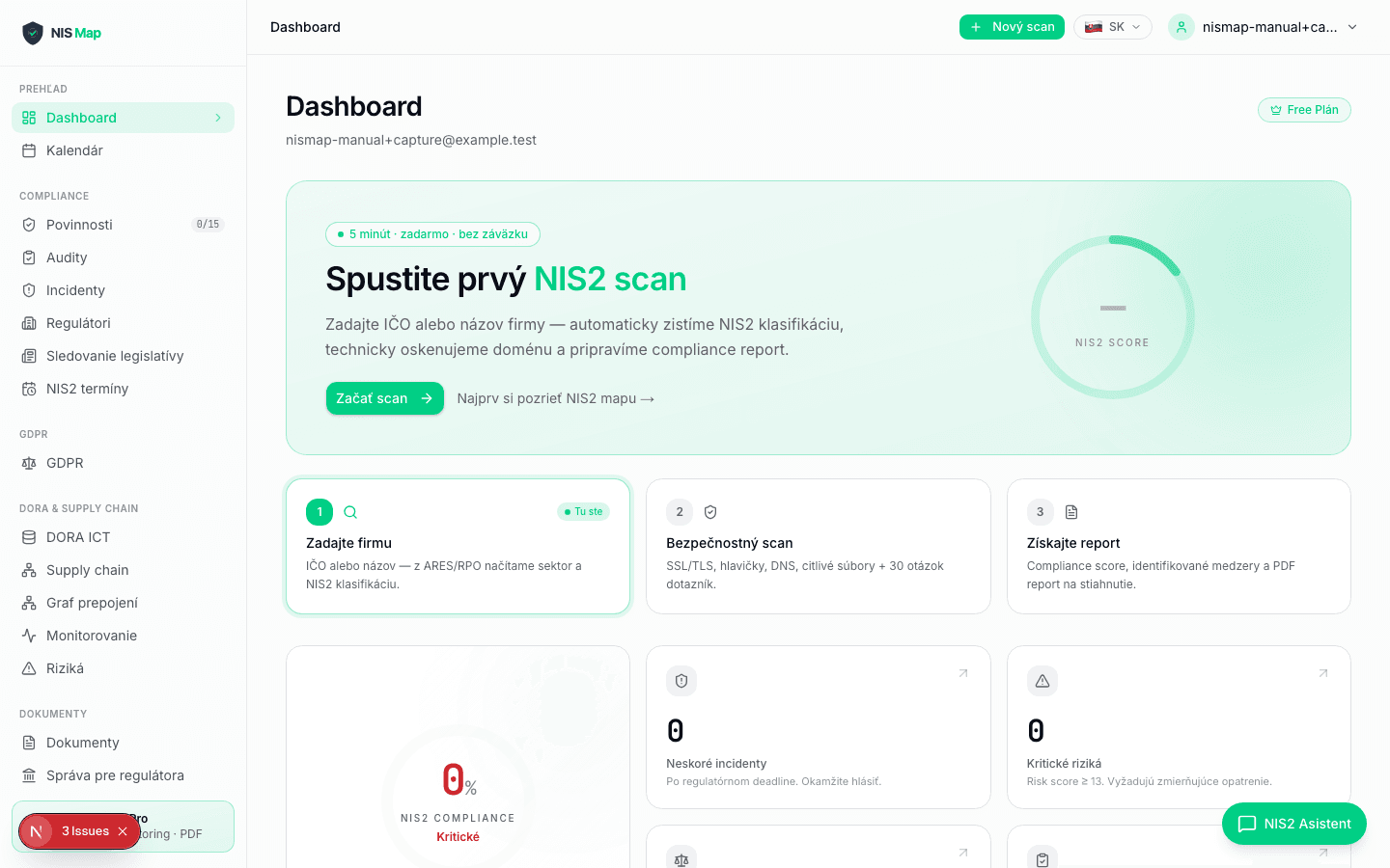 Compliance dashboard — všechny moduly v jednom pohledu